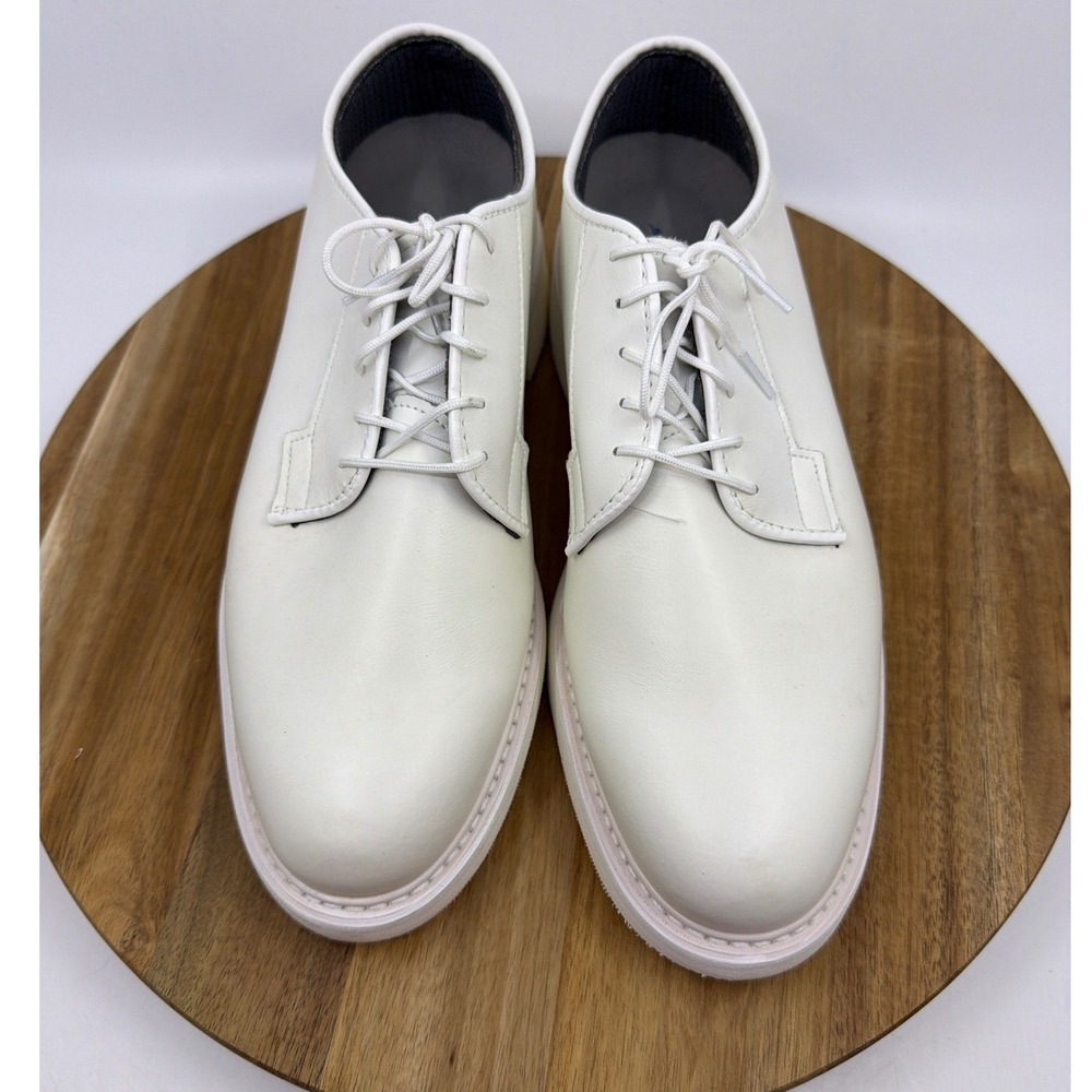Bates Lites Leather Oxford Shoes Mens 8 D White Excellent‎ Military Dress 00131 - Picture 4 of 16